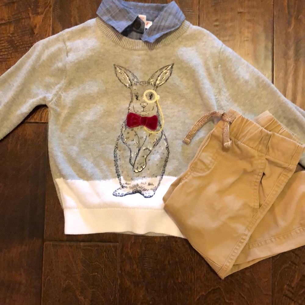 Collared Sweater with Khaki pants